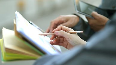 Analyst reviewing FM data